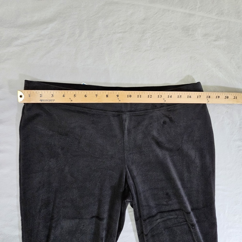 Juicy Couture Velour Logo Sweatpants Women's L Black Stretch Polyester Spandex - Picture 5 of 11
